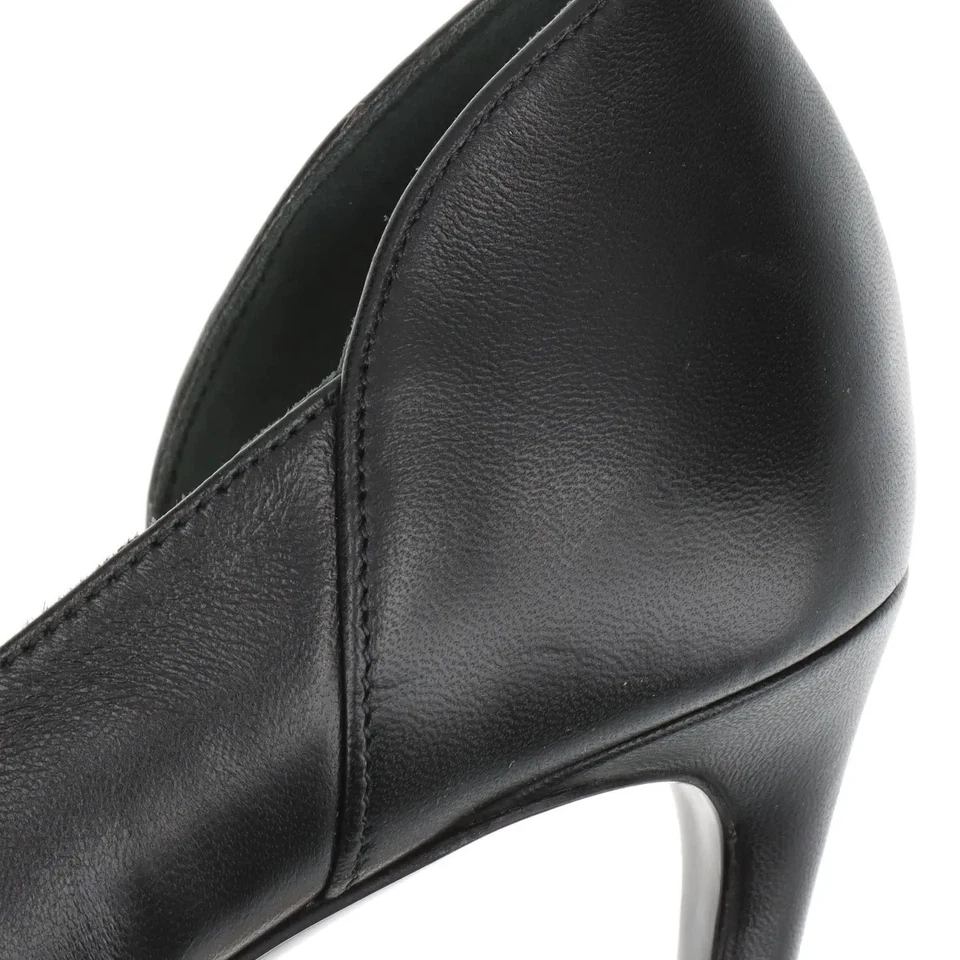Chanel Coco Mark Leather Pumps 36 Ladies' Black×Gold