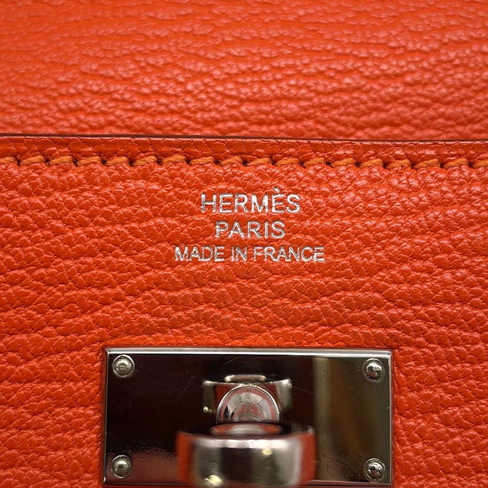HERMES Kelly Wallet Chevre Myzore Goatskin Orange