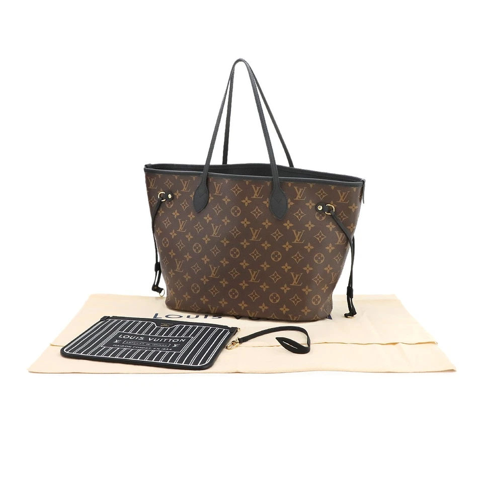 LOUIS VUITTON Neverfull Inside Out MM Tote Bag Leather Noir