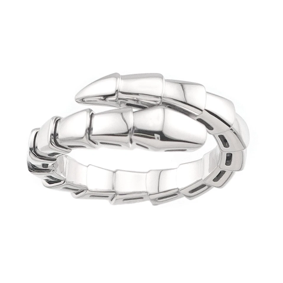 BVLGARI Serpenti Viper Ring 18K White Gold 750 Size M 5.5-5.75(US)