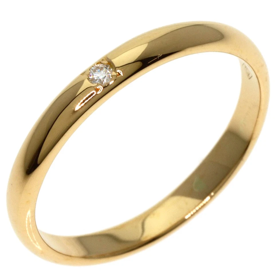 CARTIER Classic Wedding 1P Diamond Ring K18 Yellow Gold Ladies