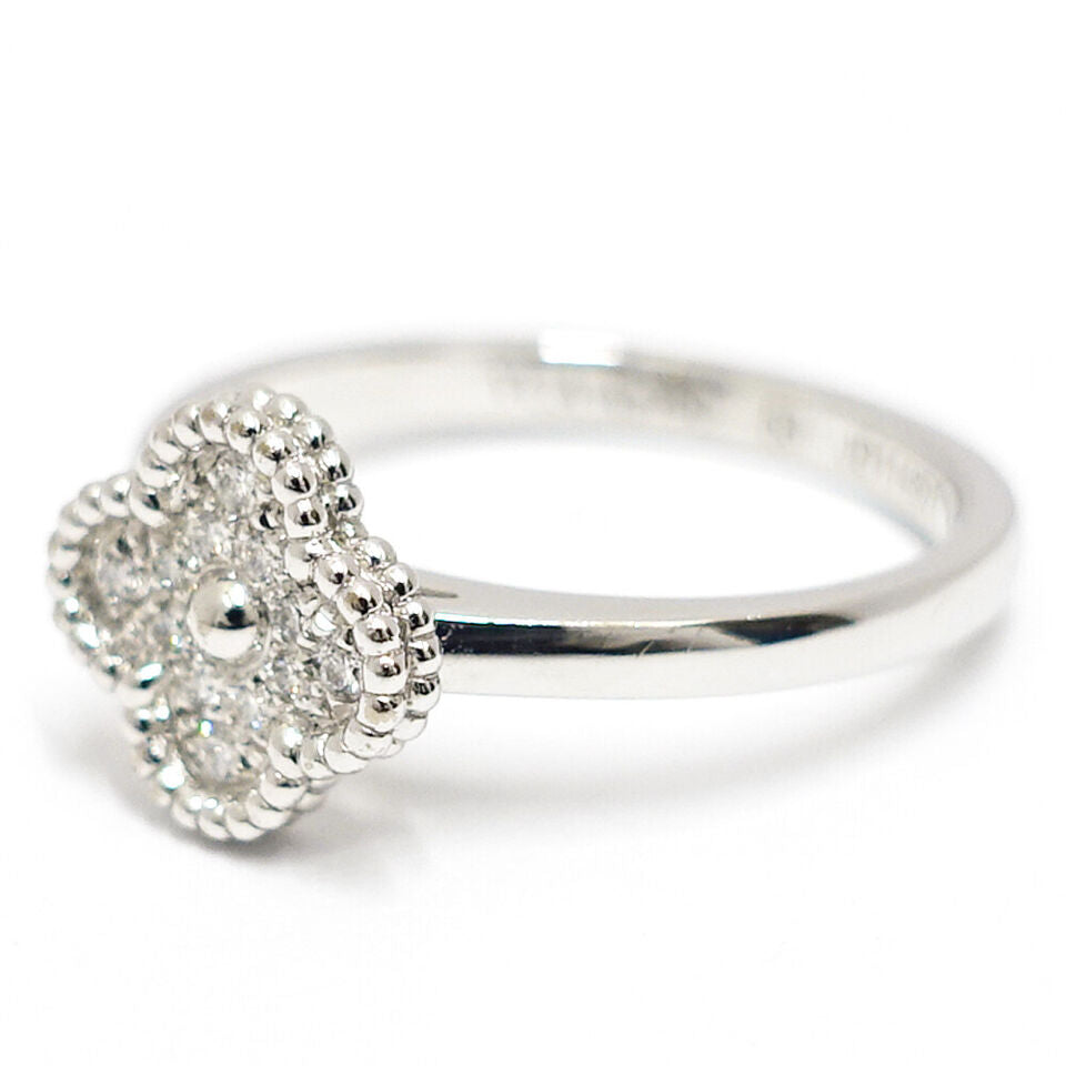 Van Cleef & Arpels K18WG Sweet Alhambra Diamond Ring