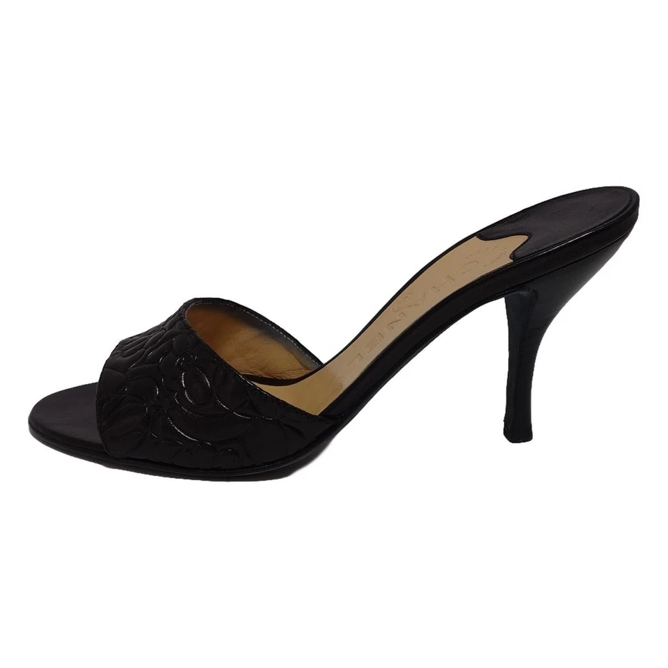 CHANEL Black Leather Women's Sandals