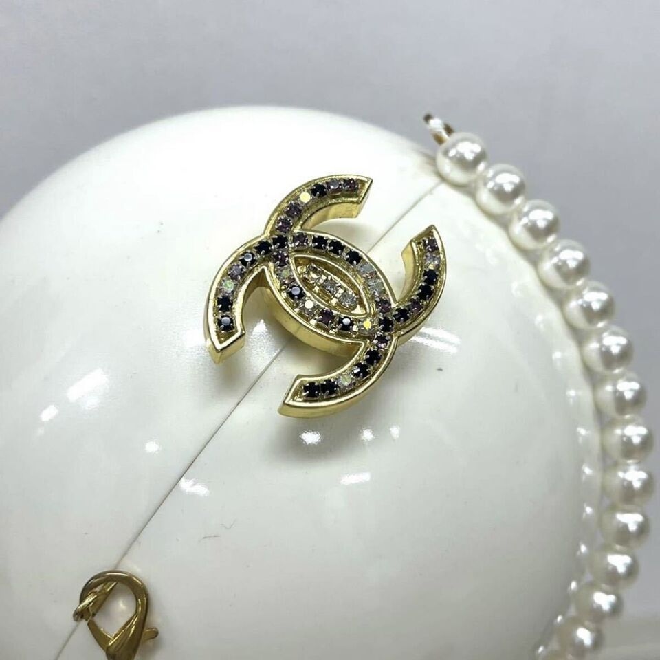 CHANEL VIP Limited Coco Mark Rhinestone 2-Way Chain Shoulder Pearl Hand Bag