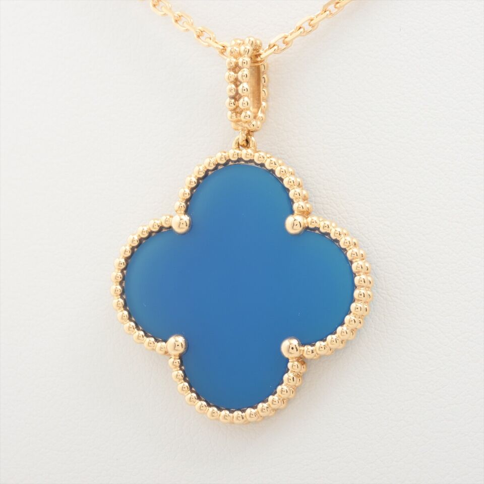 Van Cleef & Arpels Magic Alhambra Long Blue Agate Necklace