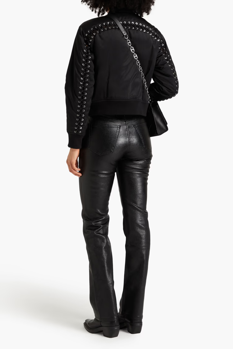 ALEXANDER WANG Coated Denim Slim-Leg Jeans