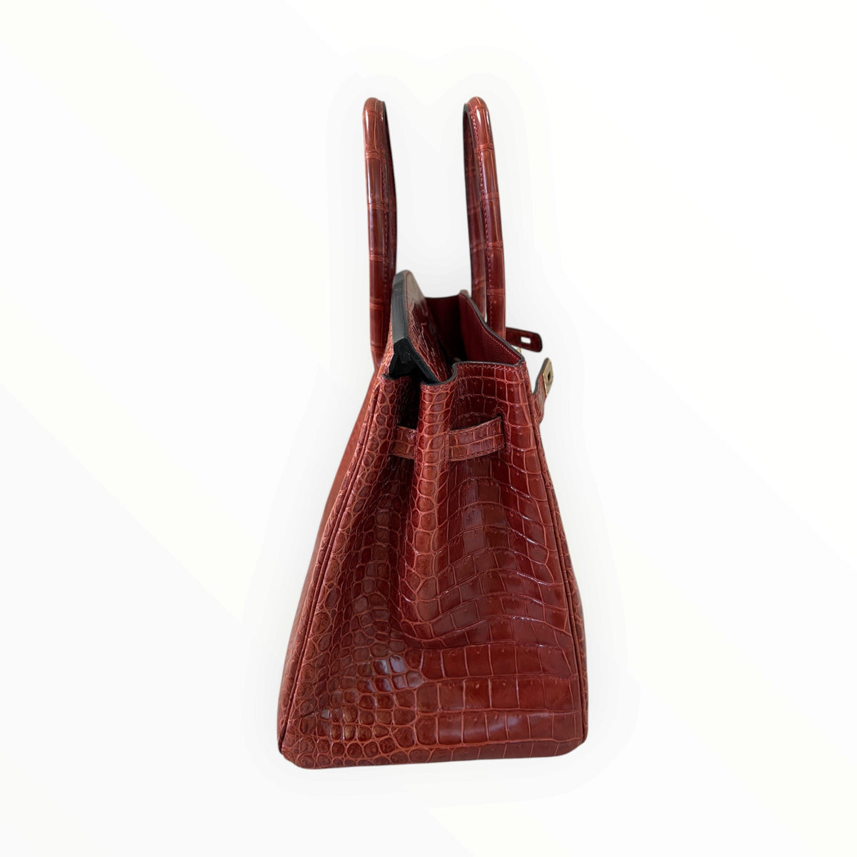 Hermès Birkin 35 Red Shiny Porosus Crocodile GHW