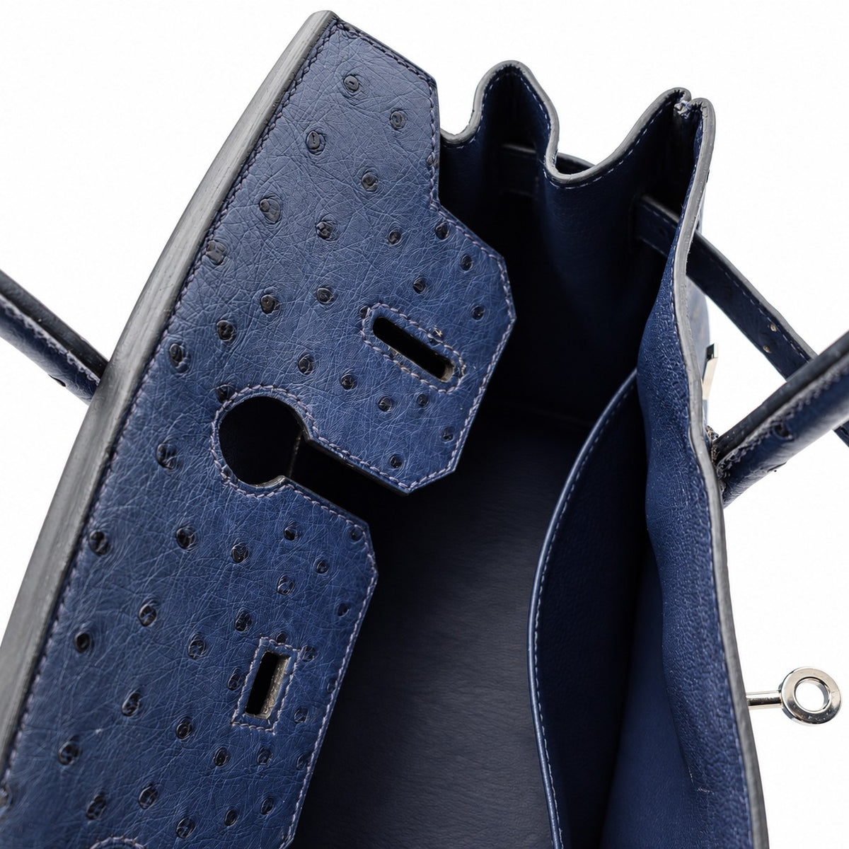 Hermès Birkin 30 Ostrich Bag Navy with Palladium Hardware