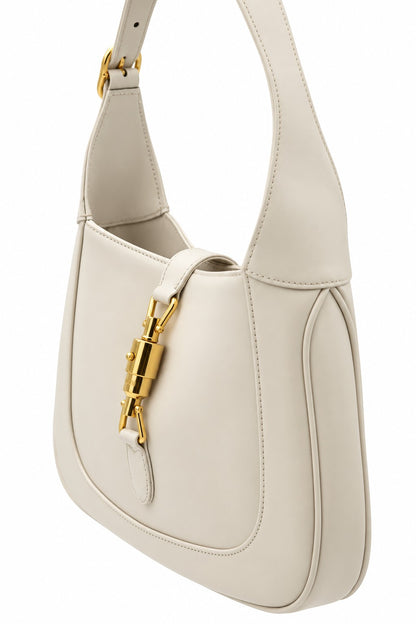 Gucci Leather Jackie Shoulder Bag Ivory GHW