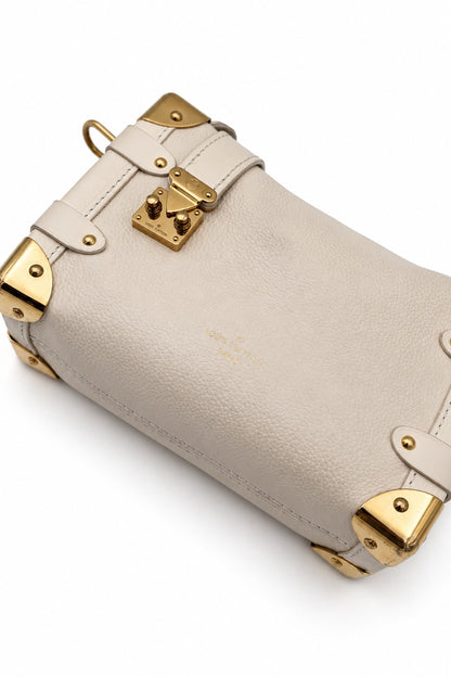 Louis Vuitton Grained Calfskin Side Trunk PM Chalk GHW