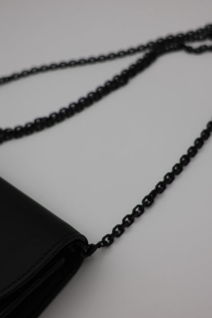 Dior Ultramatte Calfskin Saddle Wallet on Chain Black Black Hardware