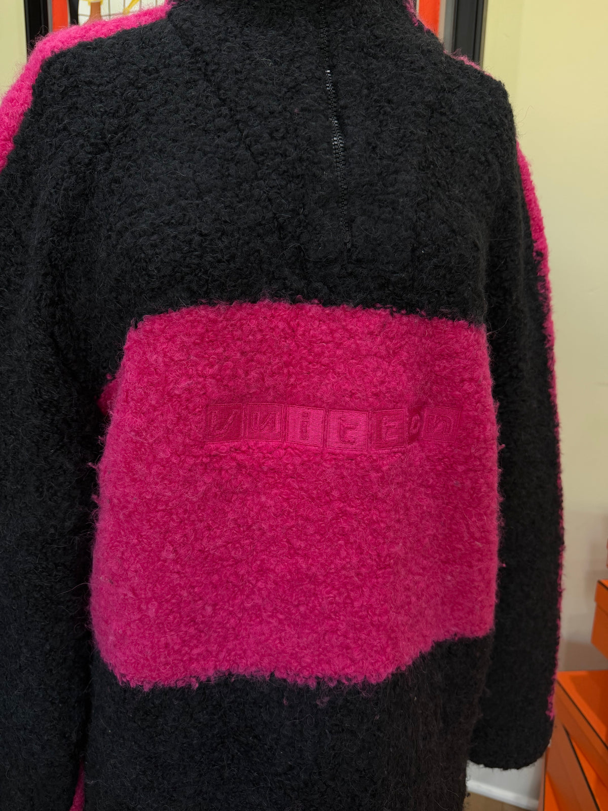 Louis Vuitton Contrast Logo Half-Zip Teddy Sweater