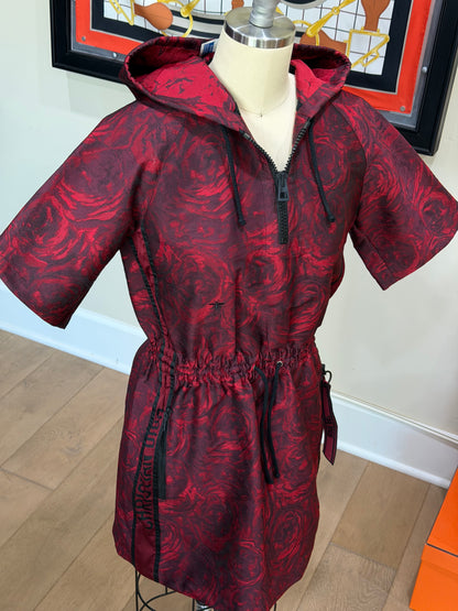 Dior Contrast Rose Print Bee Embroidered Dress