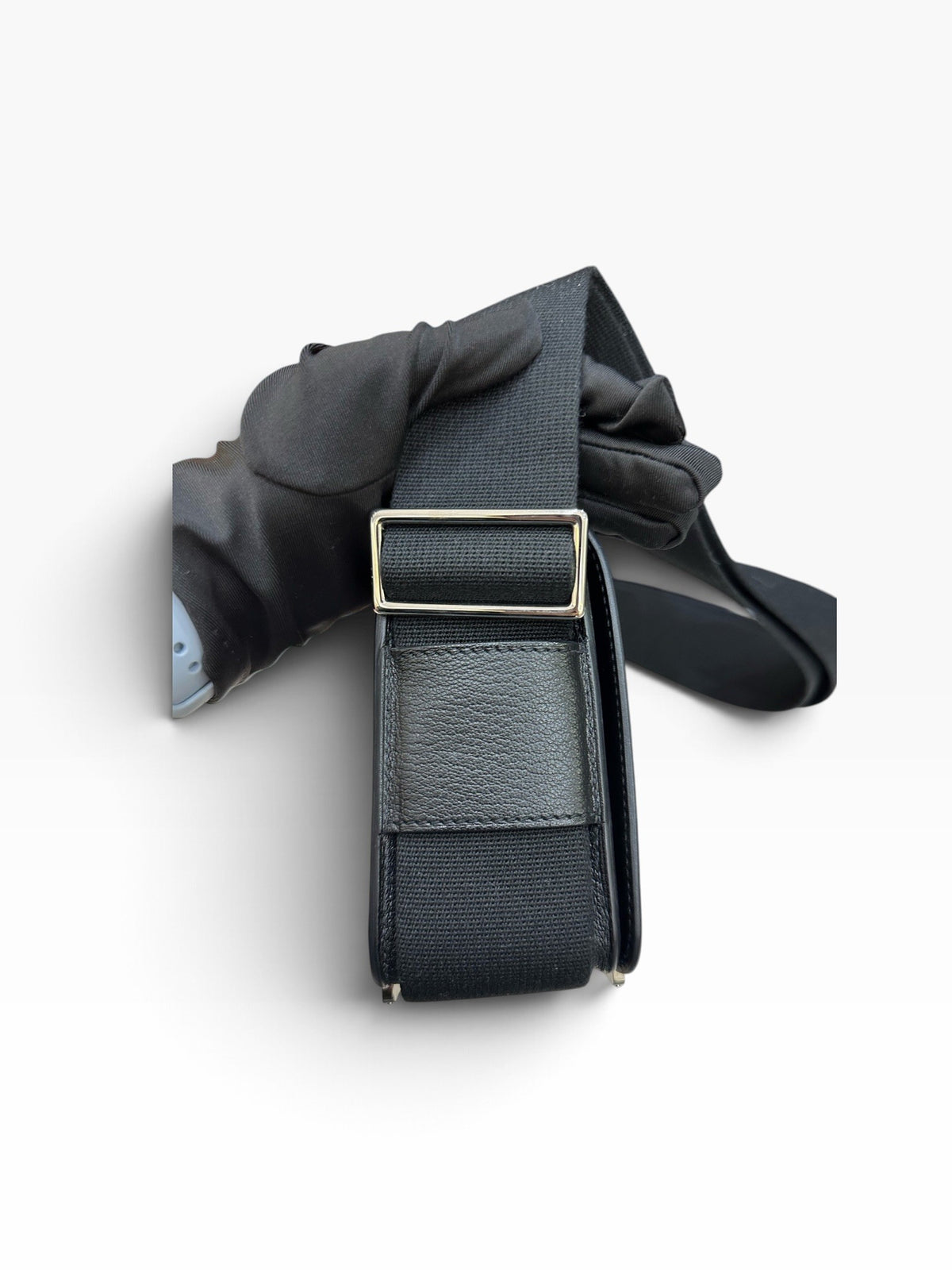 Hermès Geta in Noir Chèvre Leather PHW