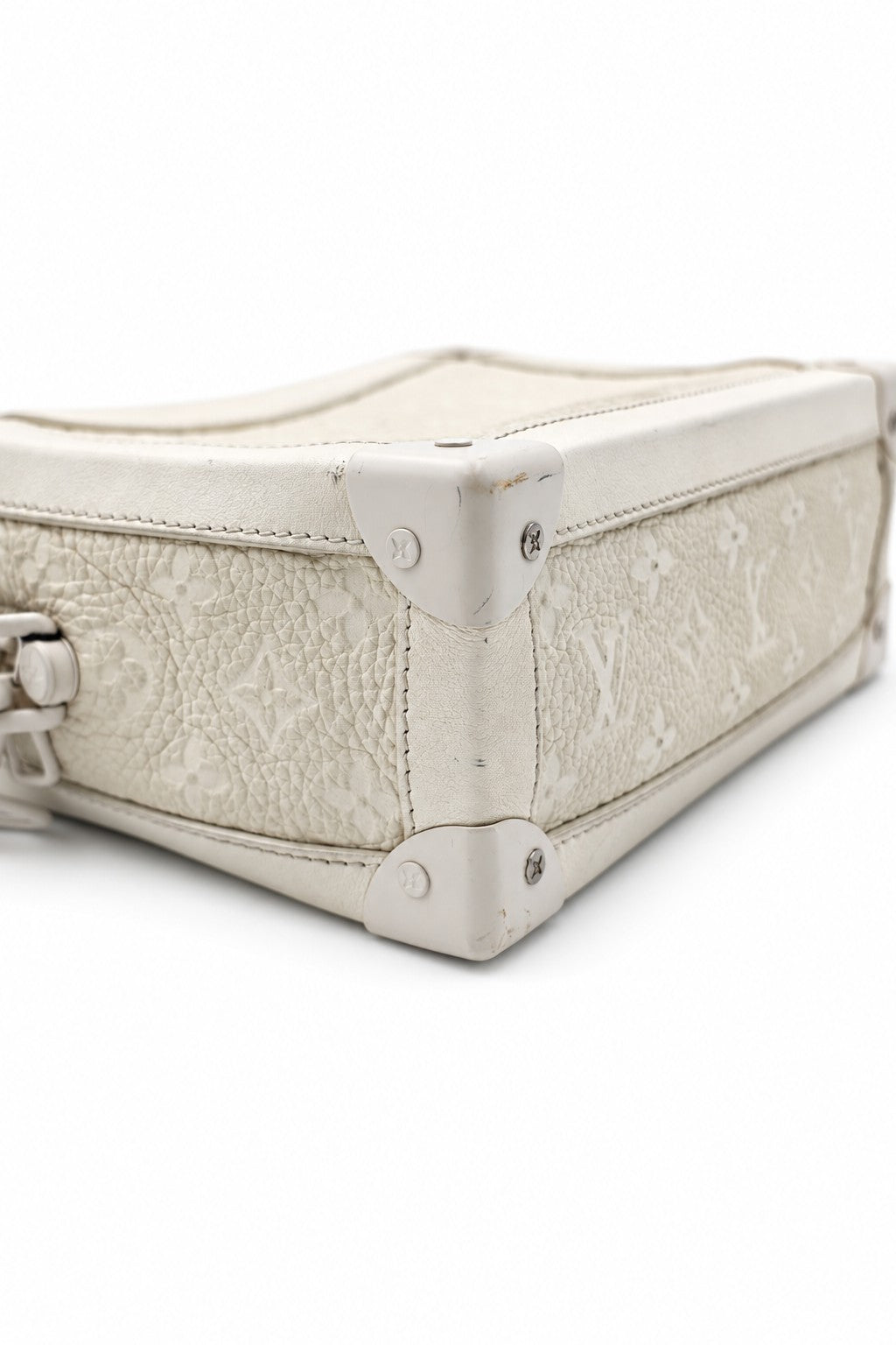 Louis Vuitton Monogram Taurillon Leather Soft Trunk Bag Gray SHW