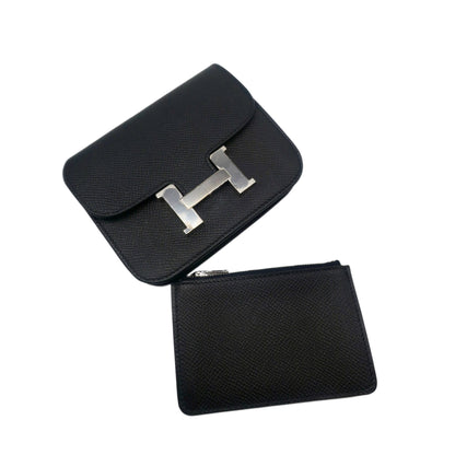 Hermès Black Epsom Constance Slim Wallet