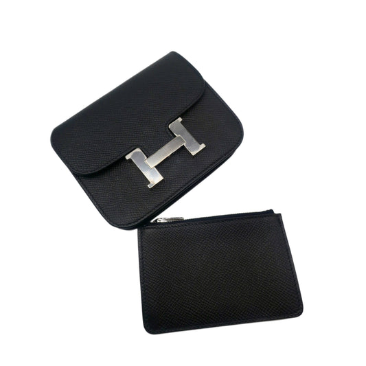 Hermès Black Epsom Constance Slim Wallet