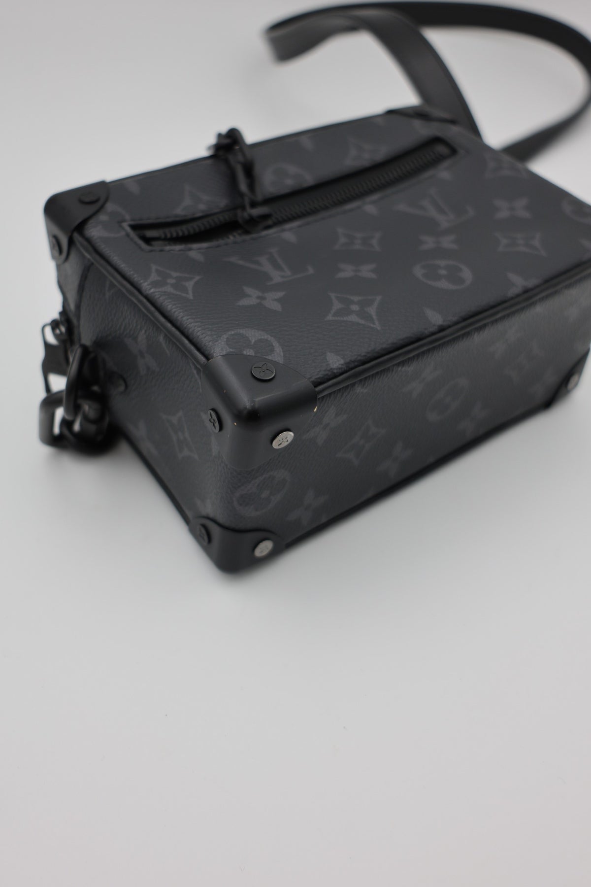 Louis Vuitton Monogram Eclipse Mini Soft Trunk Bag Black MHW