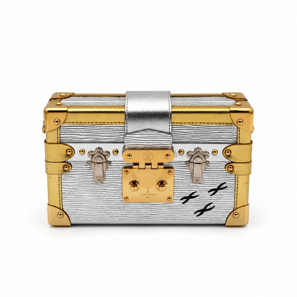 Louis Vuitton Petite Malle Metallic Epi Silver Gold