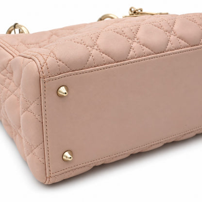 Dior Cannage Lambskin Medium Lady Dior Bag Pink GHW