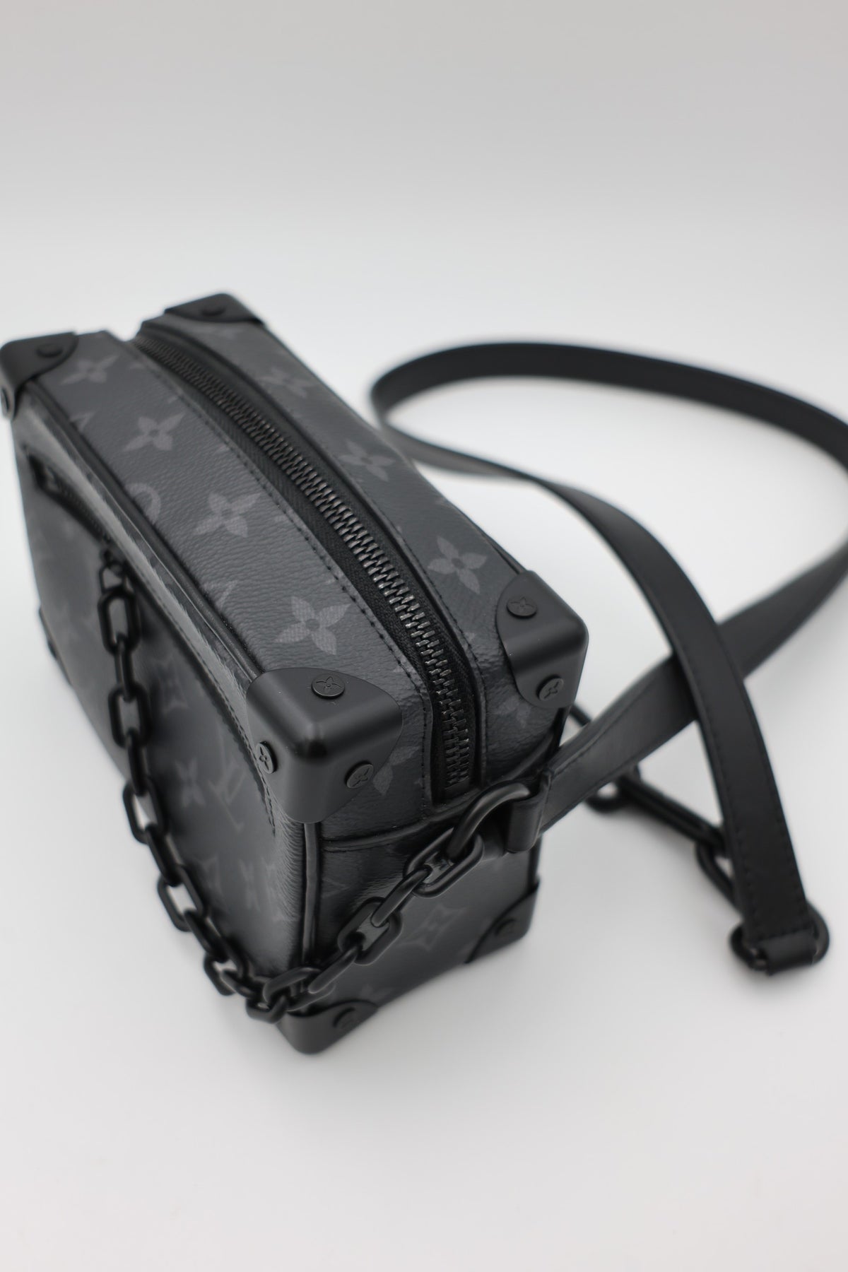 Louis Vuitton Monogram Eclipse Mini Soft Trunk Bag Black MHW