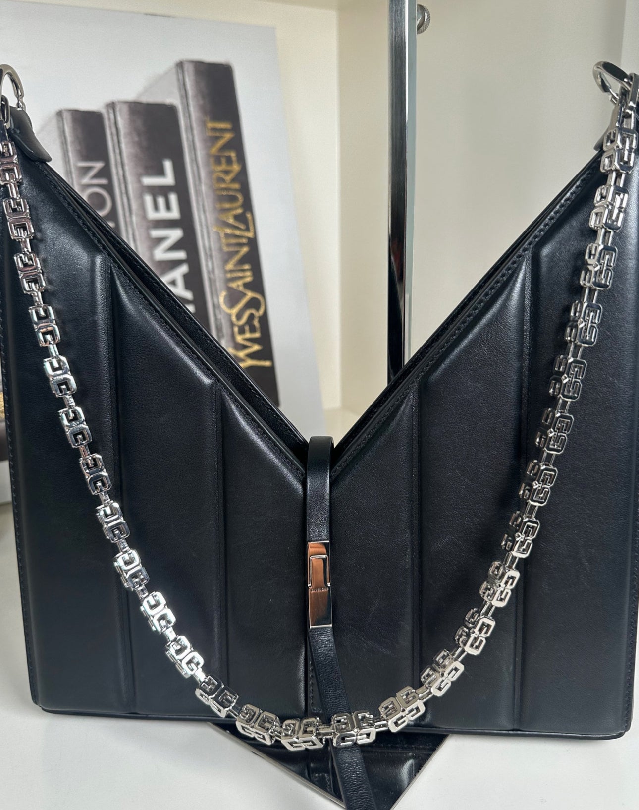 Givenchy Small Cut Out bag in Box leather with chain