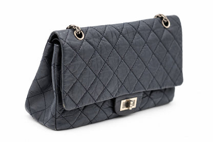 Chanel Quilted Leather Reissue 227 Double Flap Navy SHW