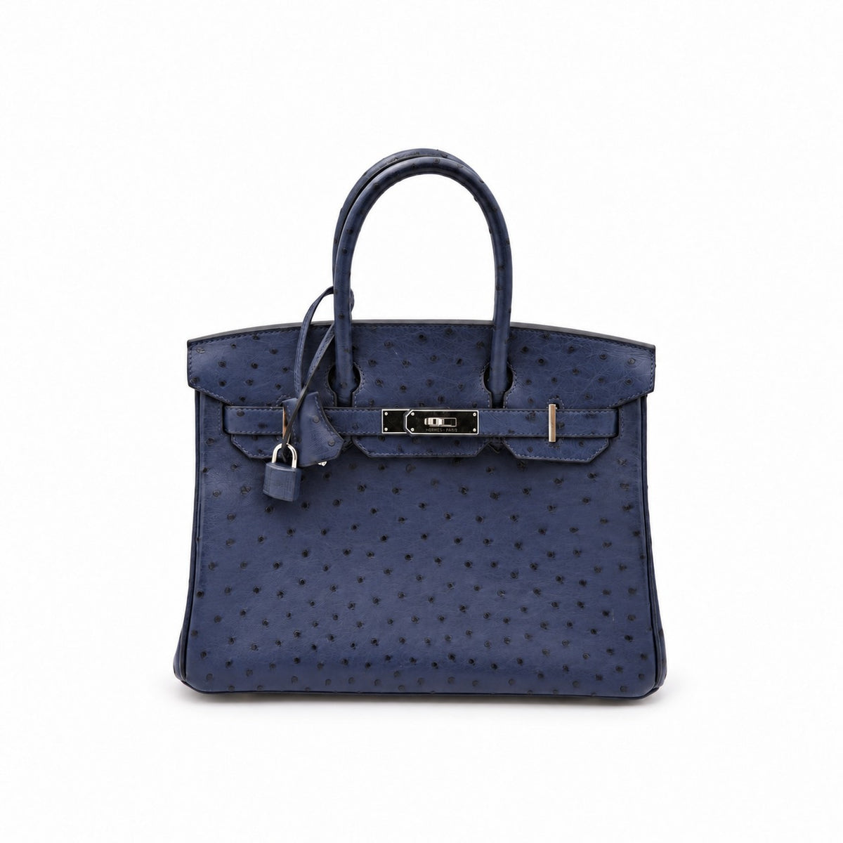 Hermès Birkin 30 Ostrich Bag Navy with Palladium Hardware