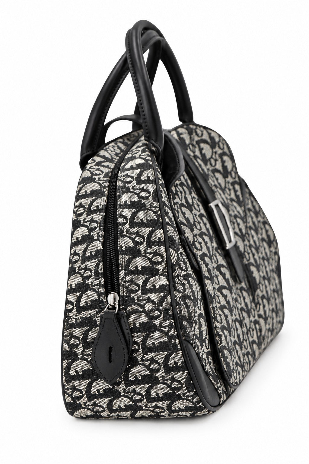 Dior Diorissimo Canvas Frame Satchel Navy Beige SHW