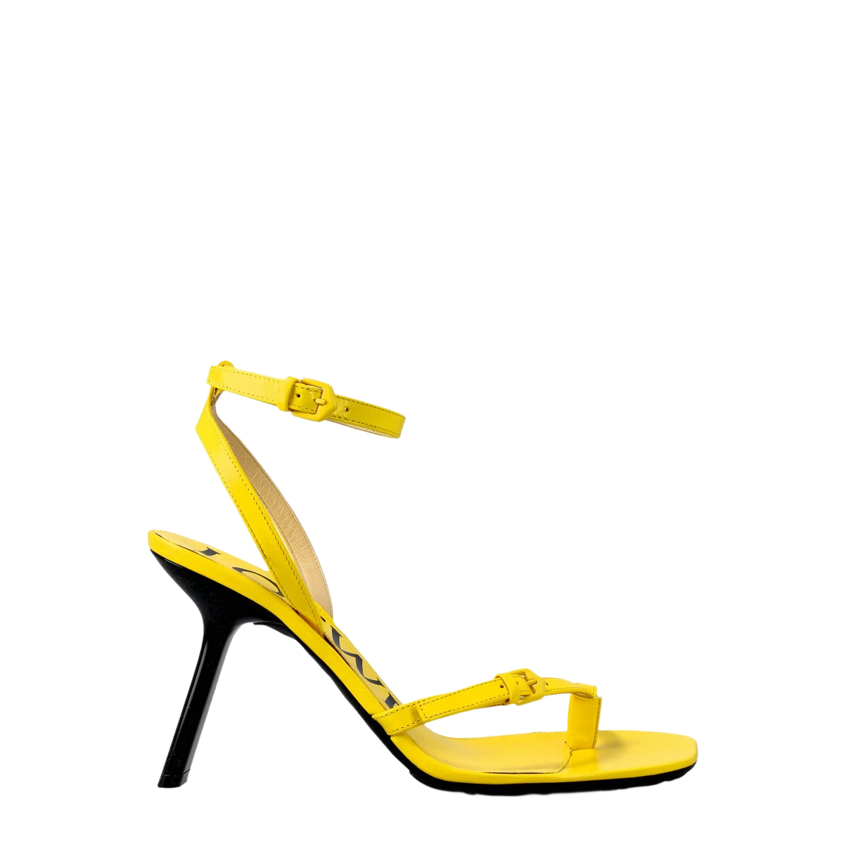 Loewe Leather Slingback Sandals Yellow