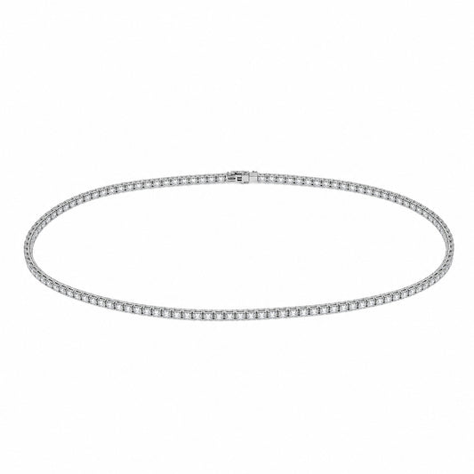 JANARY Round Brilliant 13-Carat Diamond Tennis Necklace in 18K White Gold