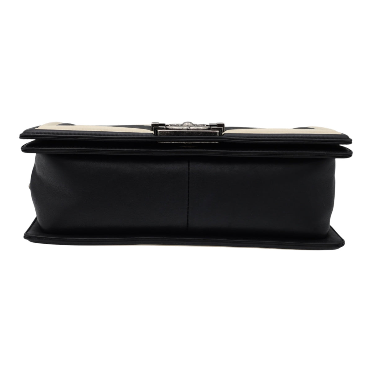 Chanel Black and Ivory Chevron Boy Flap Bag
