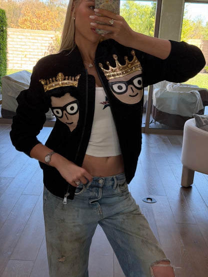 Dolce & Gabbana Black Crown Portrait Jacket