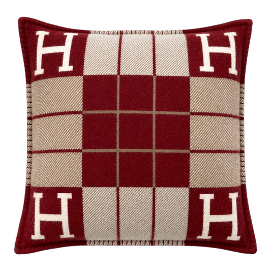 Hermès Avalon III Cushion in Ecru / Rouge H