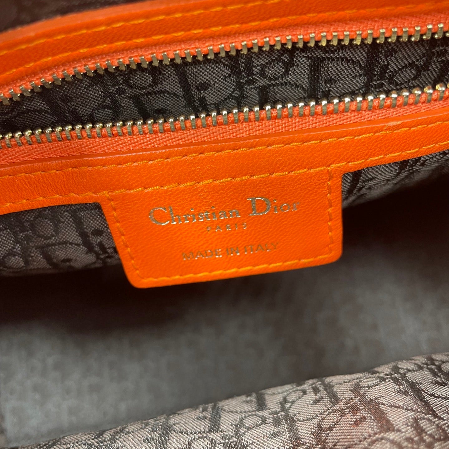 Christian Dior Lady Dior Medium Bag in Orange