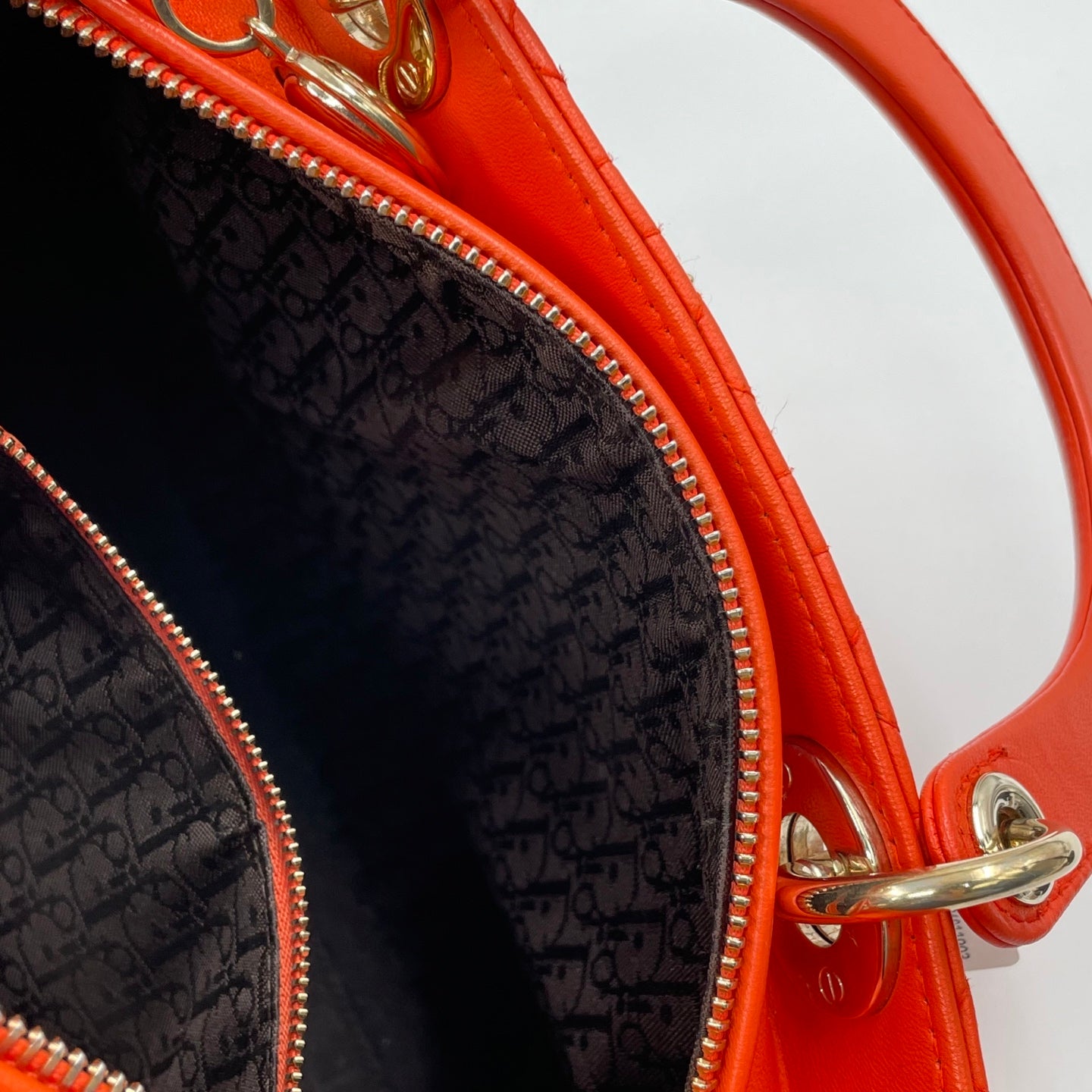Christian Dior Lady Dior Medium Bag in Orange