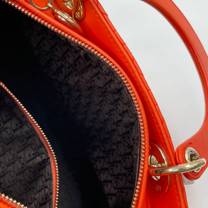 Christian Dior Lady Dior Medium Bag in Orange