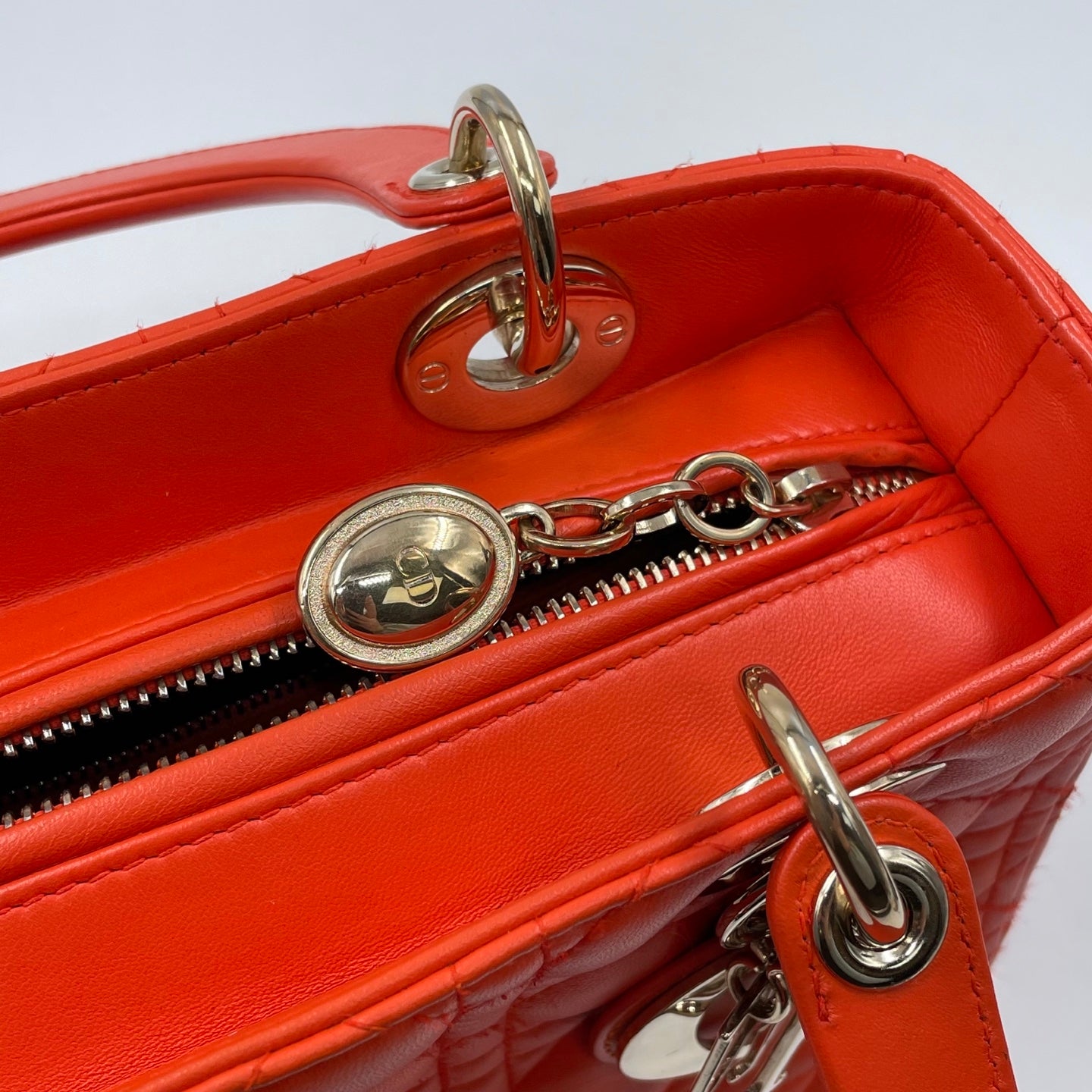 Christian Dior Lady Dior Medium Bag in Orange