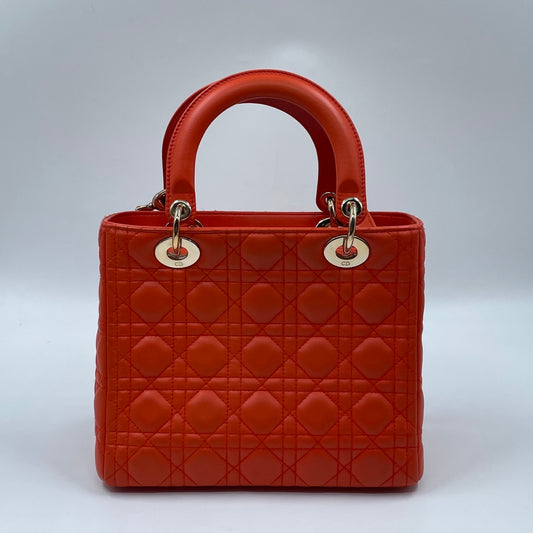 Christian Dior Lady Dior Medium Bag in Orange