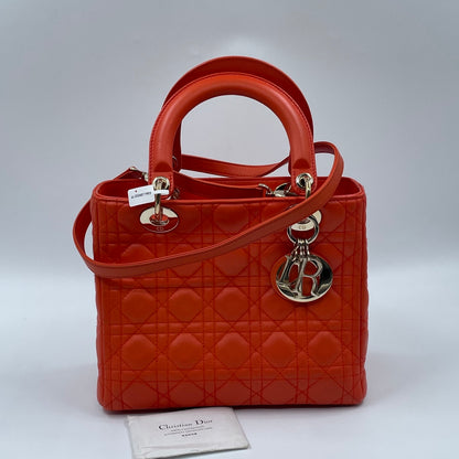 Christian Dior Lady Dior Medium Bag in Orange