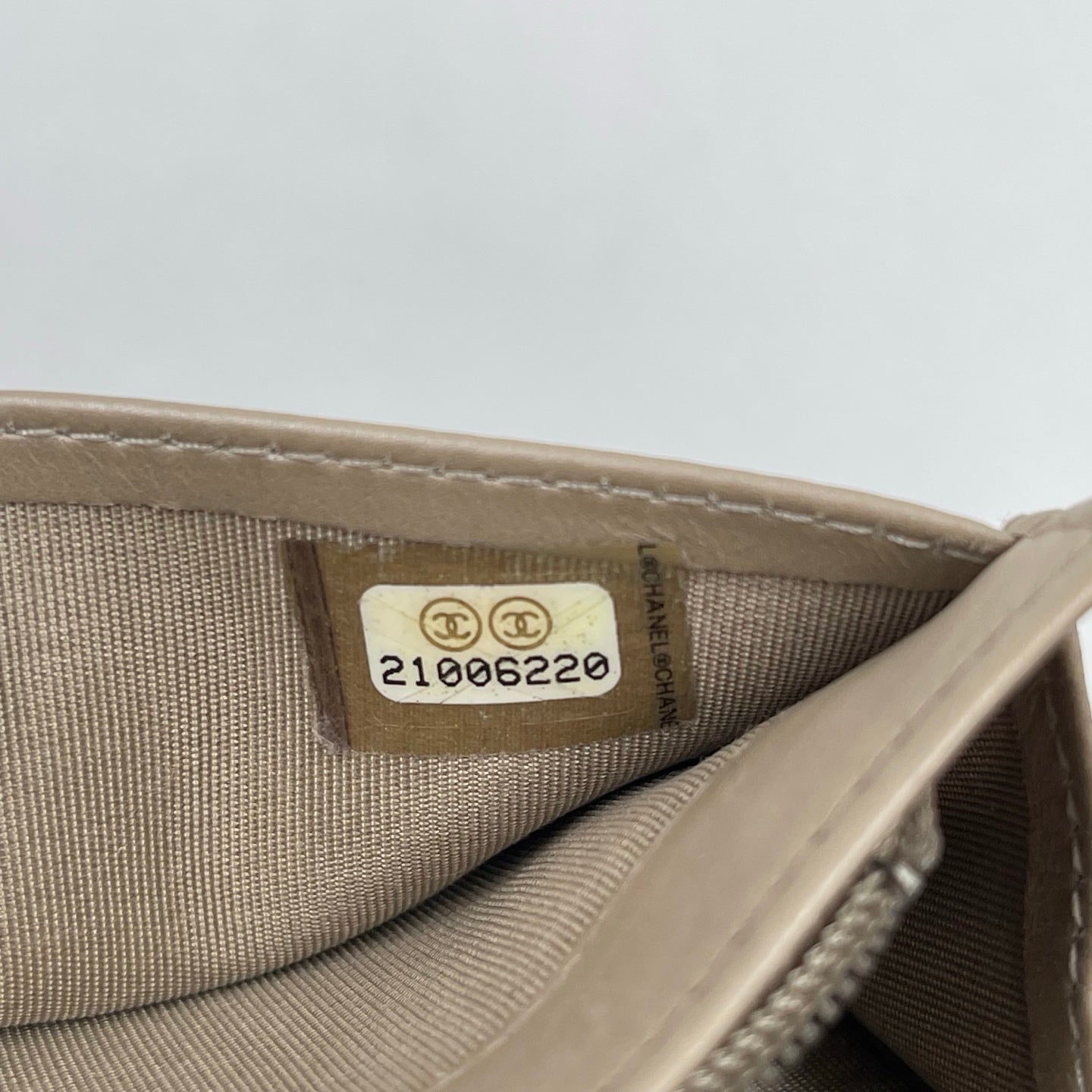Chanel Boy Chevron Wallet in Beige