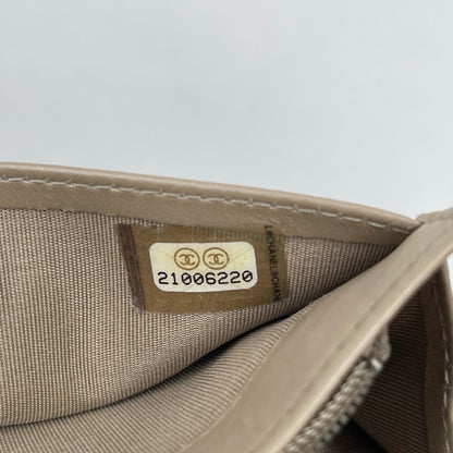 Chanel Boy Chevron Wallet in Beige