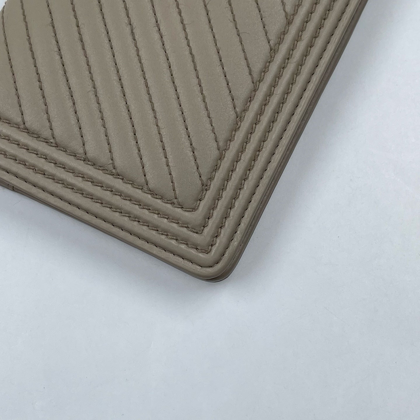 Chanel Boy Chevron Wallet in Beige