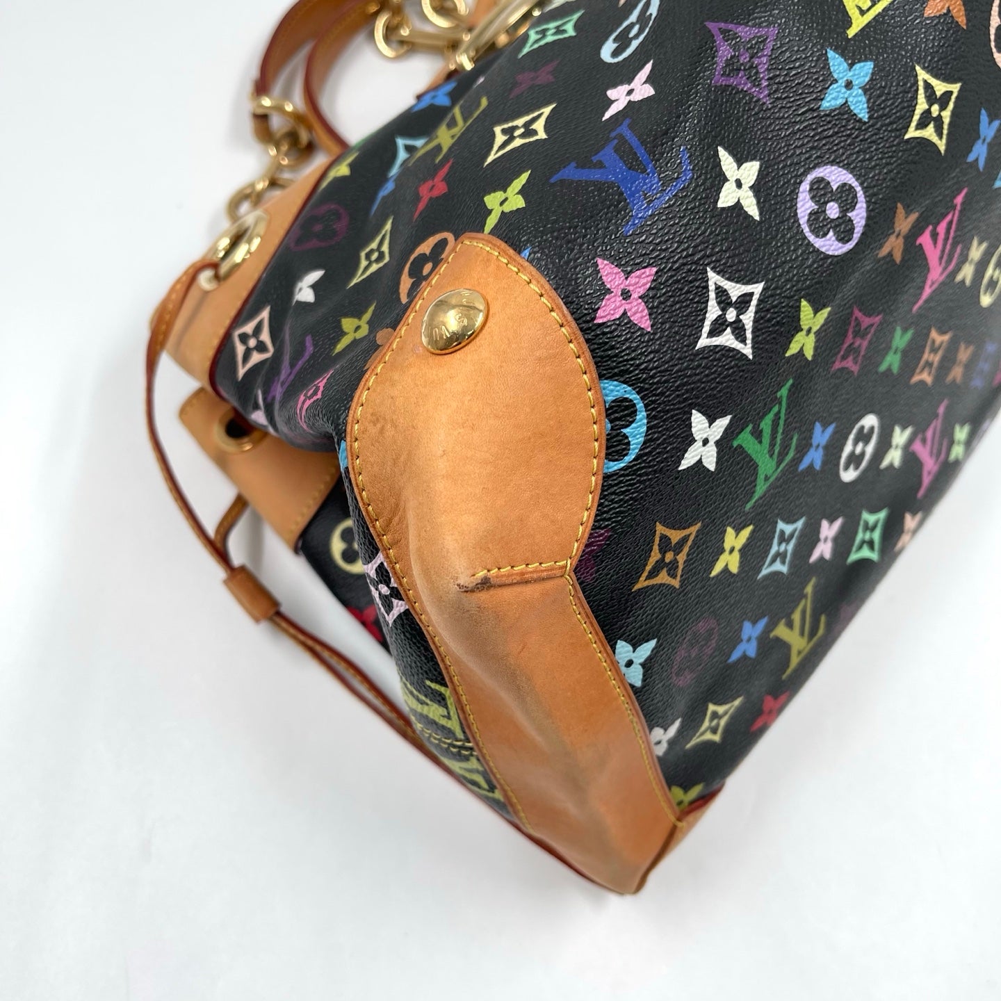 Louis Vuitton x Takashi Murakami Multicolor Monogram Ursula GM in Noir