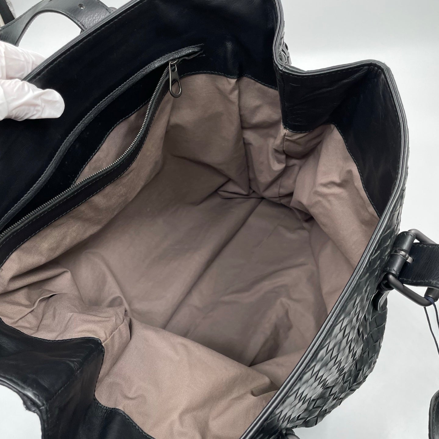 Bottega Veneta Nappa Intrecciato Belted Tote in Black