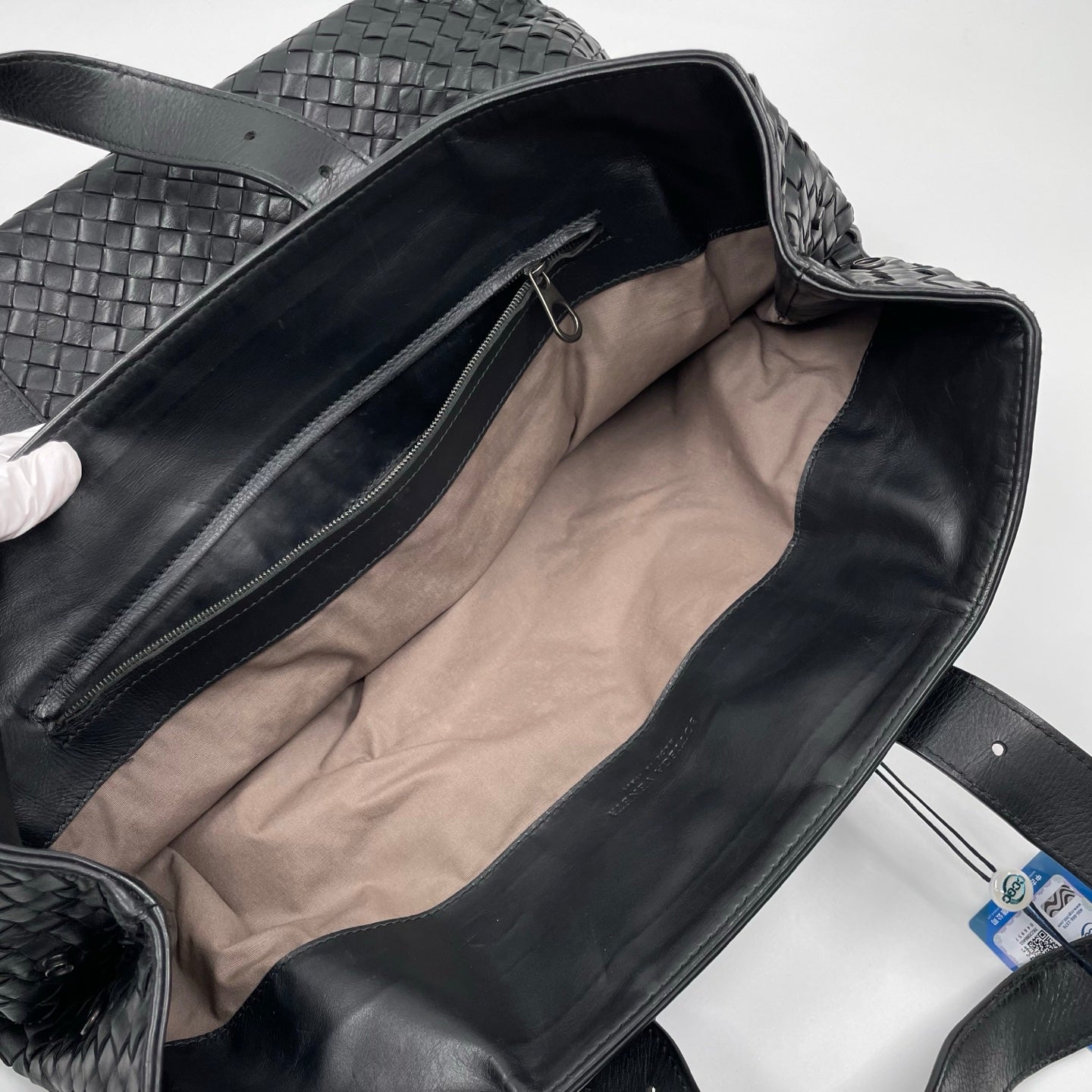 Bottega Veneta Nappa Intrecciato Belted Tote in Black