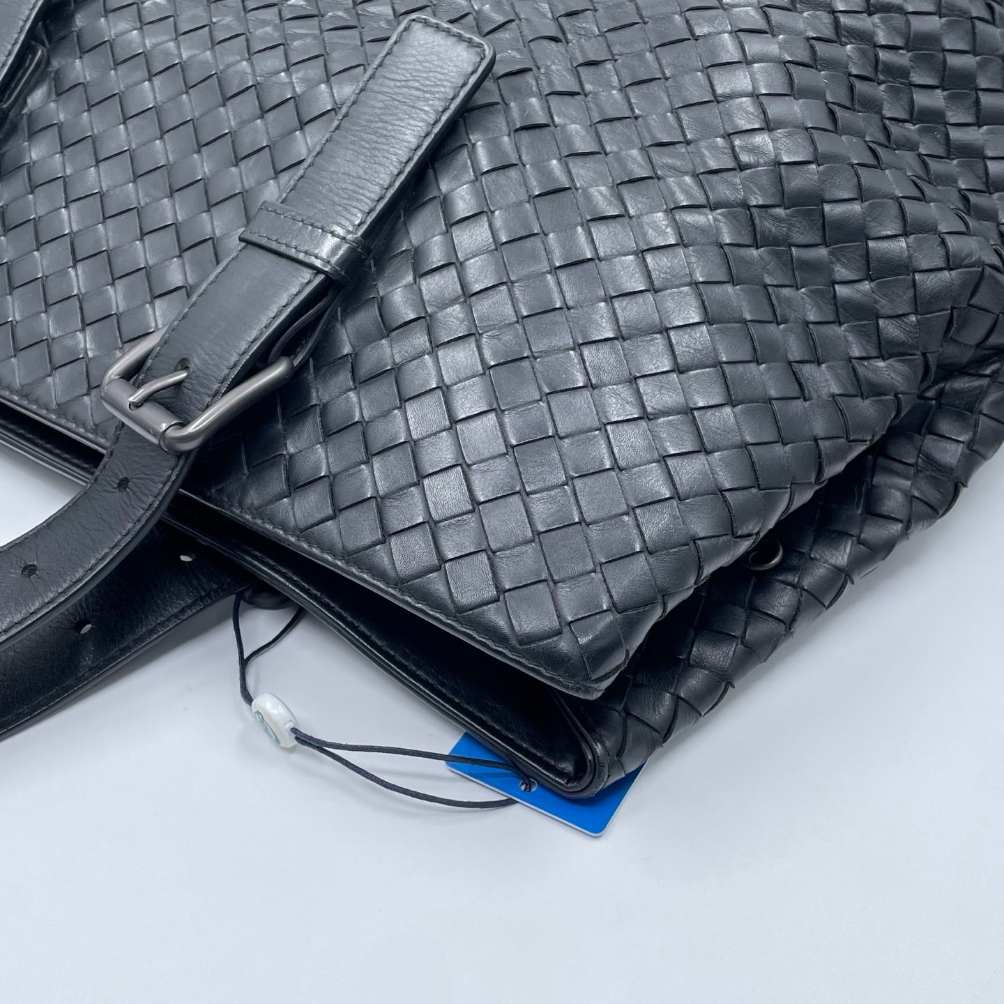 Bottega Veneta Nappa Intrecciato Belted Tote in Black