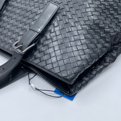 Bottega Veneta Nappa Intrecciato Belted Tote in Black