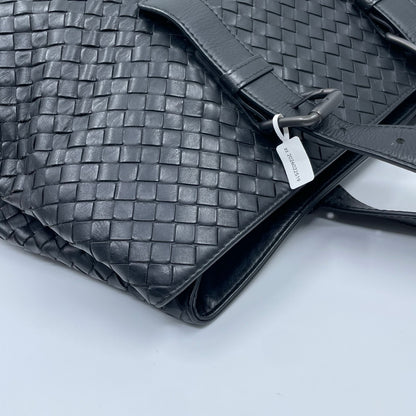 Bottega Veneta Nappa Intrecciato Belted Tote in Black