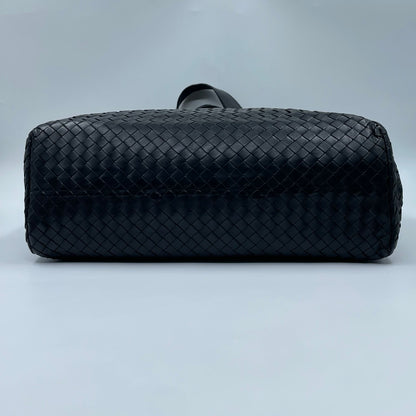 Bottega Veneta Nappa Intrecciato Belted Tote in Black